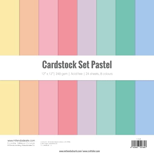 Craftelier - סט CardStock | חבילה של 24 קרטון לקראת ריבוט ופרויקטים אחרים של מלאכה | מרקם גווני פסטל - מידות